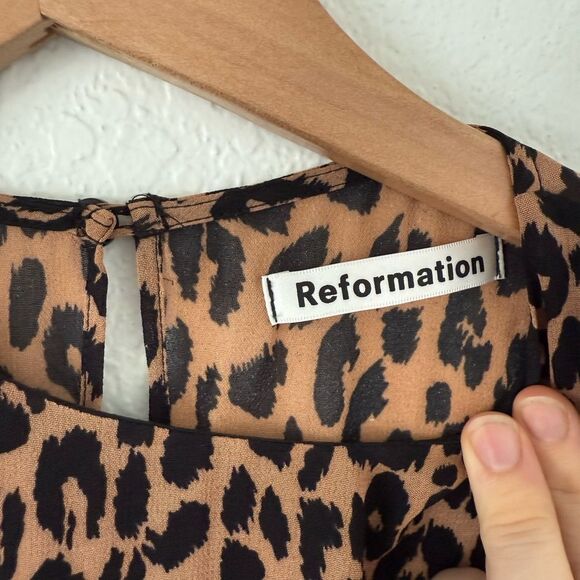 Reformation Grace Dress in Leopard Print - Size 2 - Picture 6 of 8